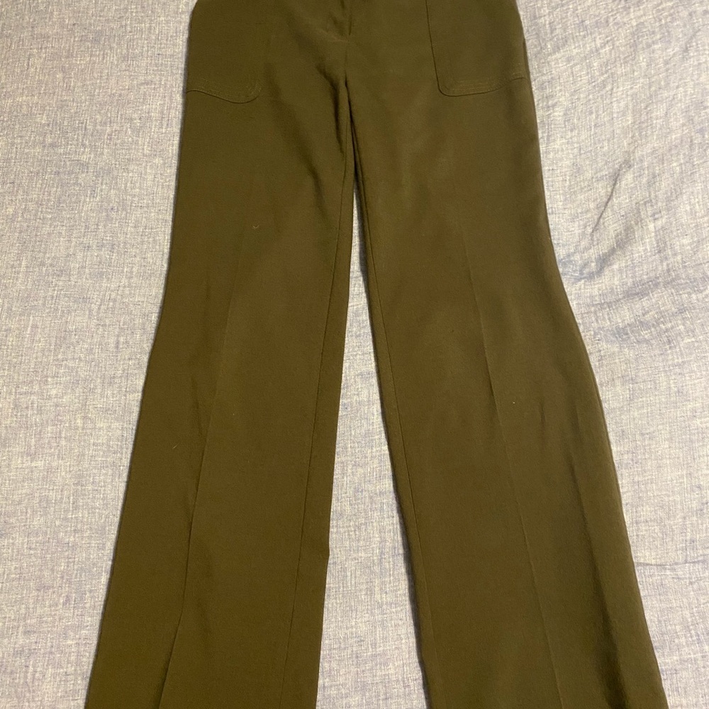 LOFT Dark Olive Wide Leg Pants